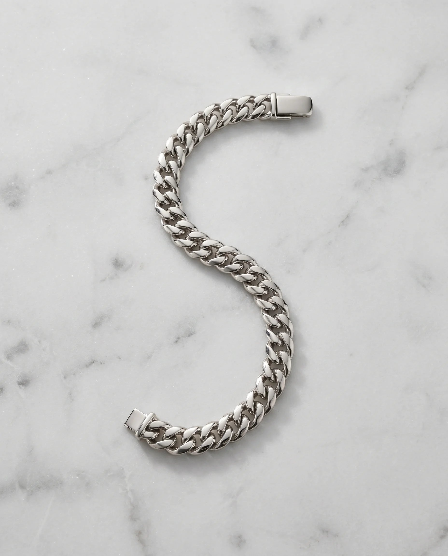 6MM CLEAN CUBAN BRACELET - WHITE GOLD
