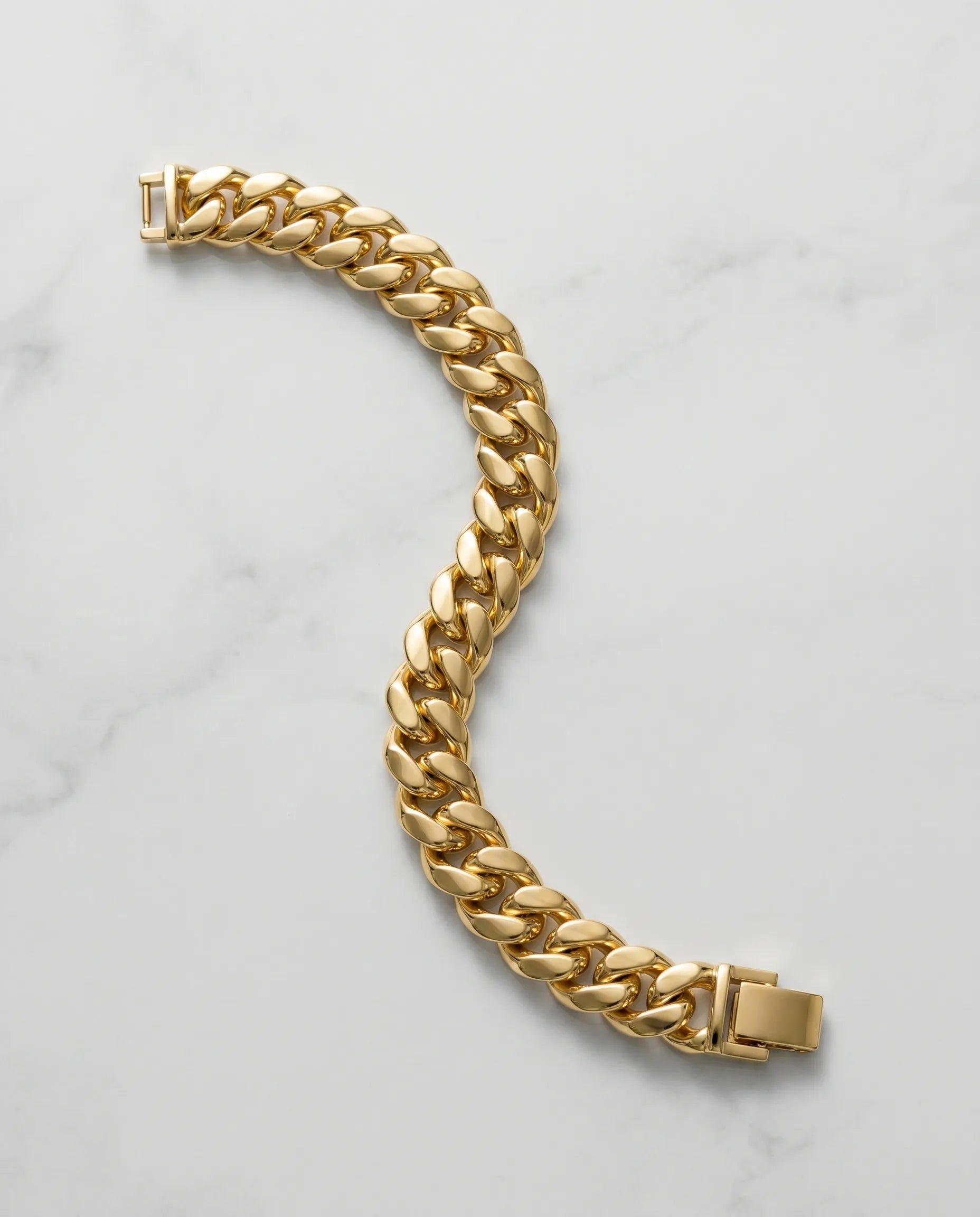 12MM CLEAN CUBAN BRACELET - 18K GOLD