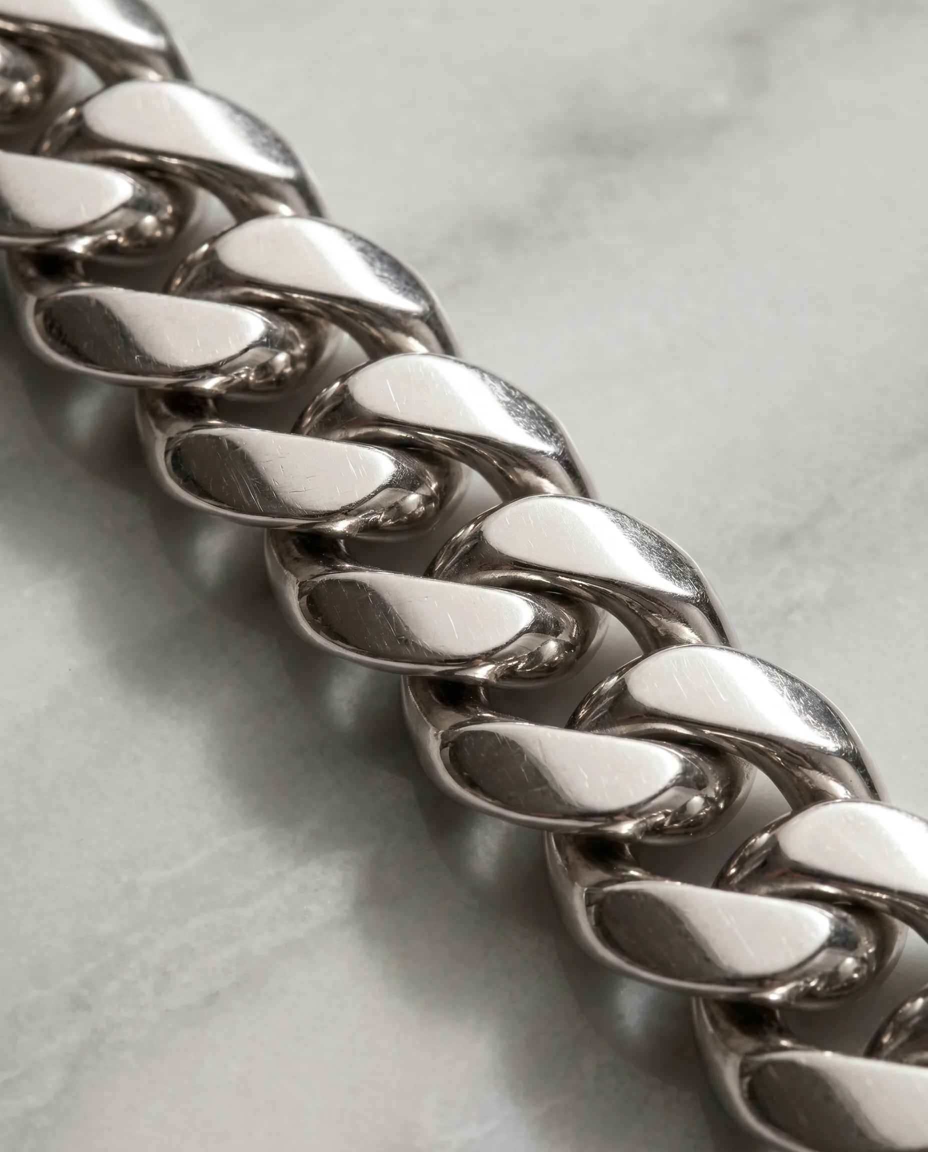 12MM CLEAN CUBAN BRACELET - WHITE GOLD
