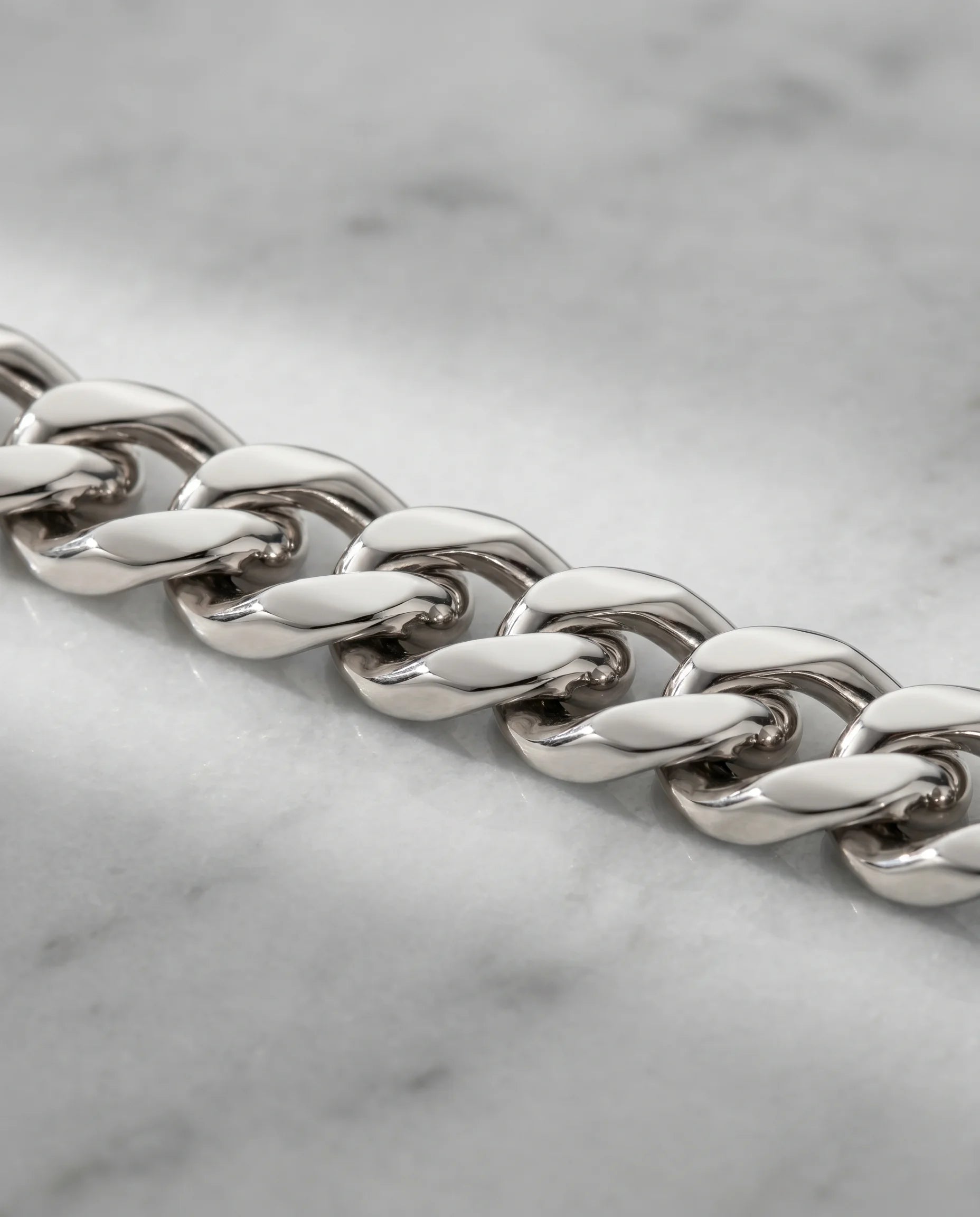 3MM CLEAN CUBAN CHAIN - WHITE GOLD