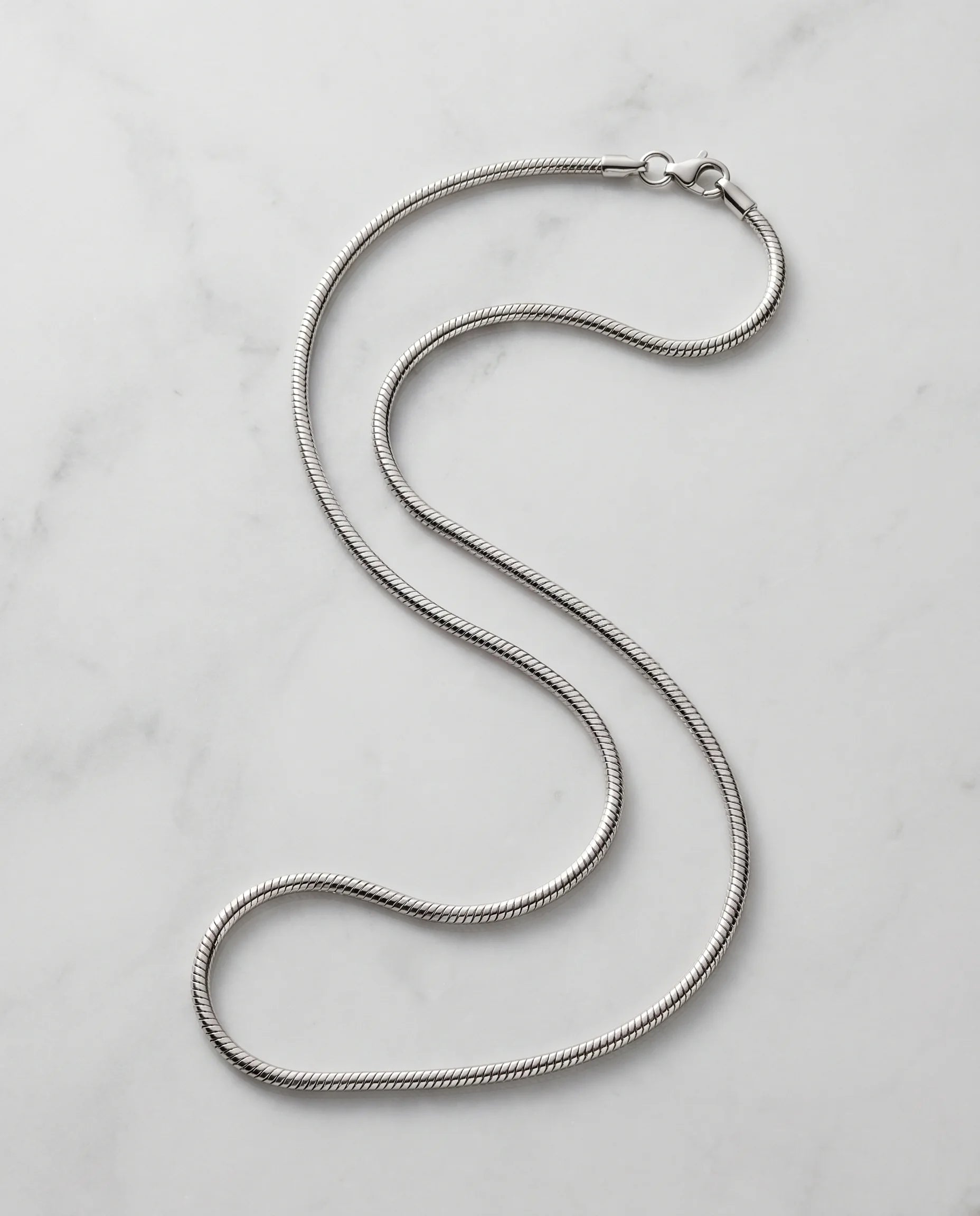 2MM SNAKE CHAIN - WHITE GOLD