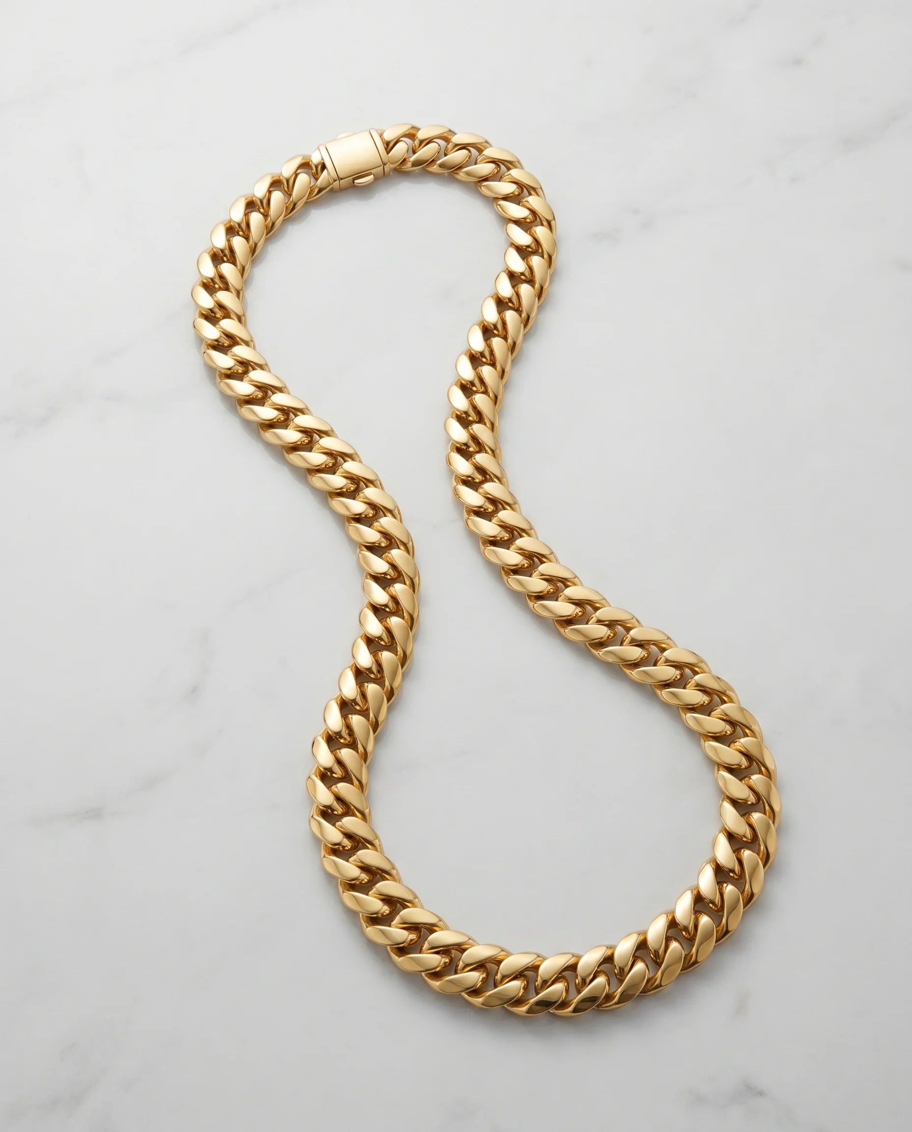 12MM CLEAN CUBAN CHAIN - 18K GOLD