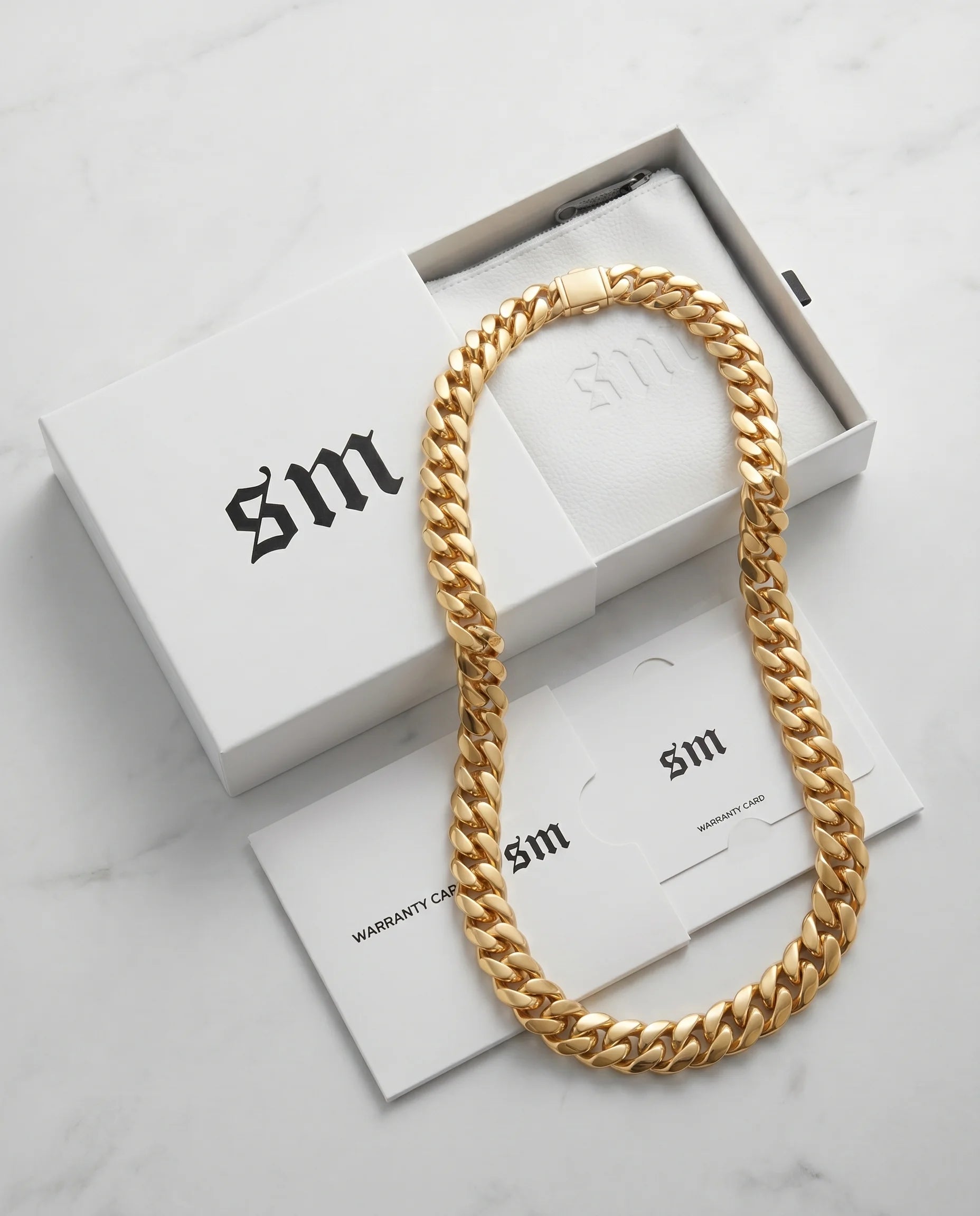 12MM CLEAN CUBAN CHAIN - 18K GOLD