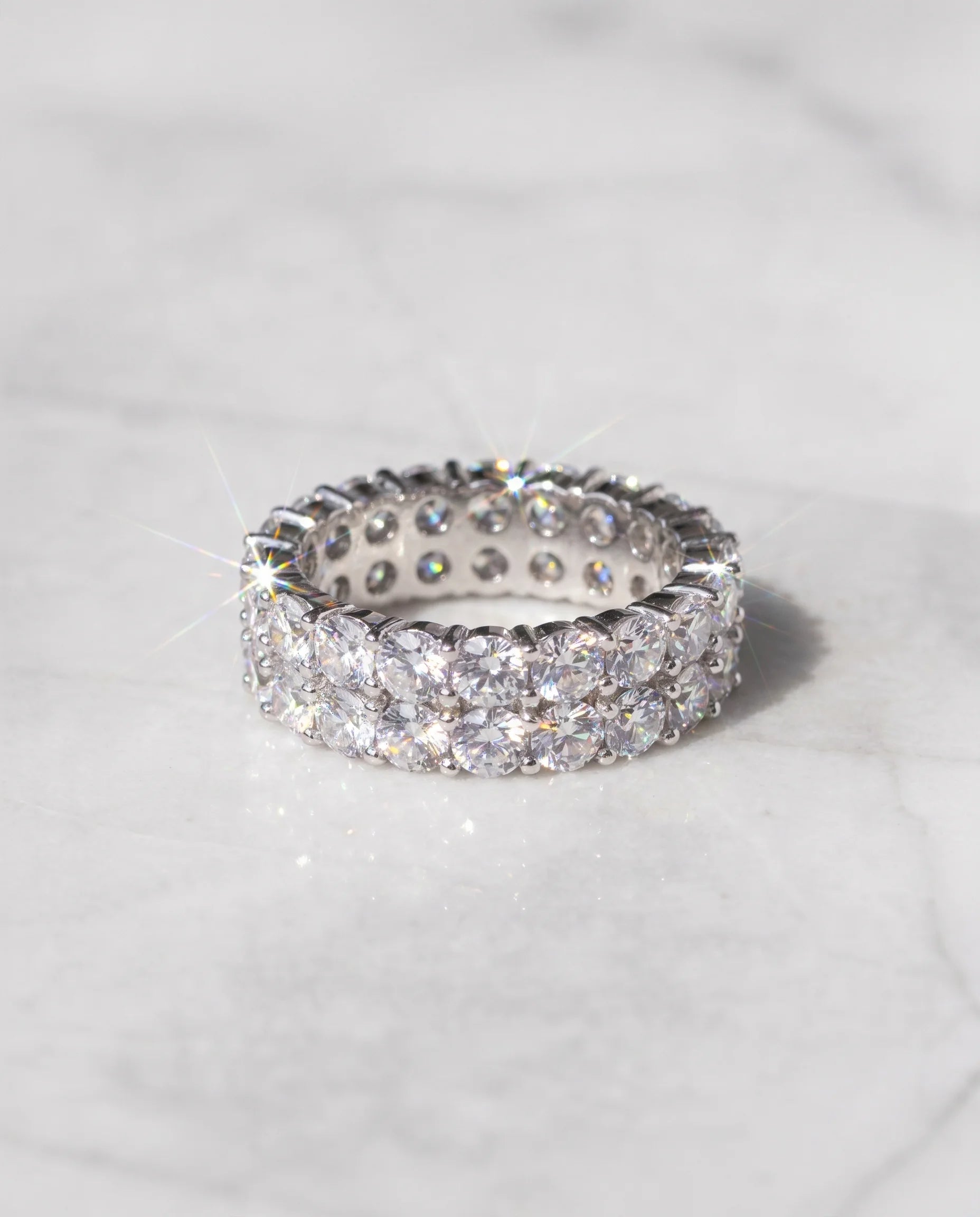DOUBLE TROUBLE RING - WHITE GOLD