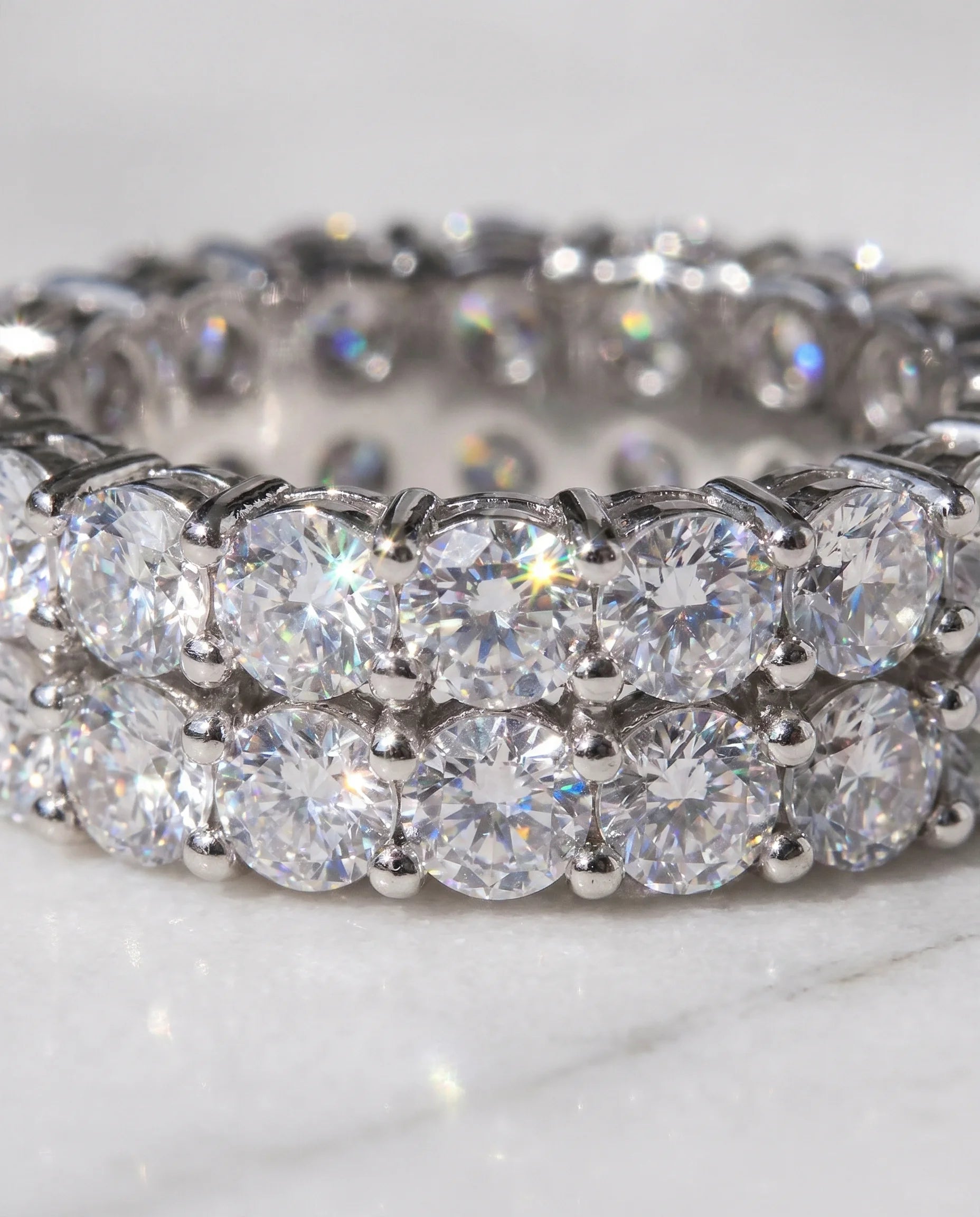 DOUBLE TROUBLE RING - WHITE GOLD