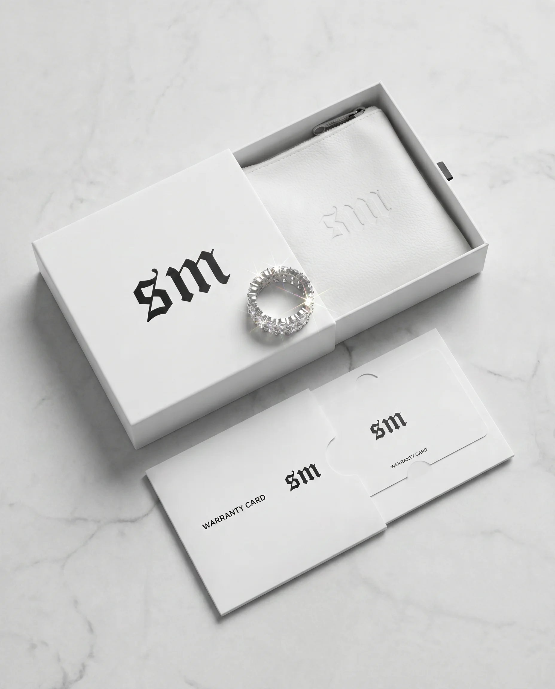DOUBLE TROUBLE RING - WHITE GOLD