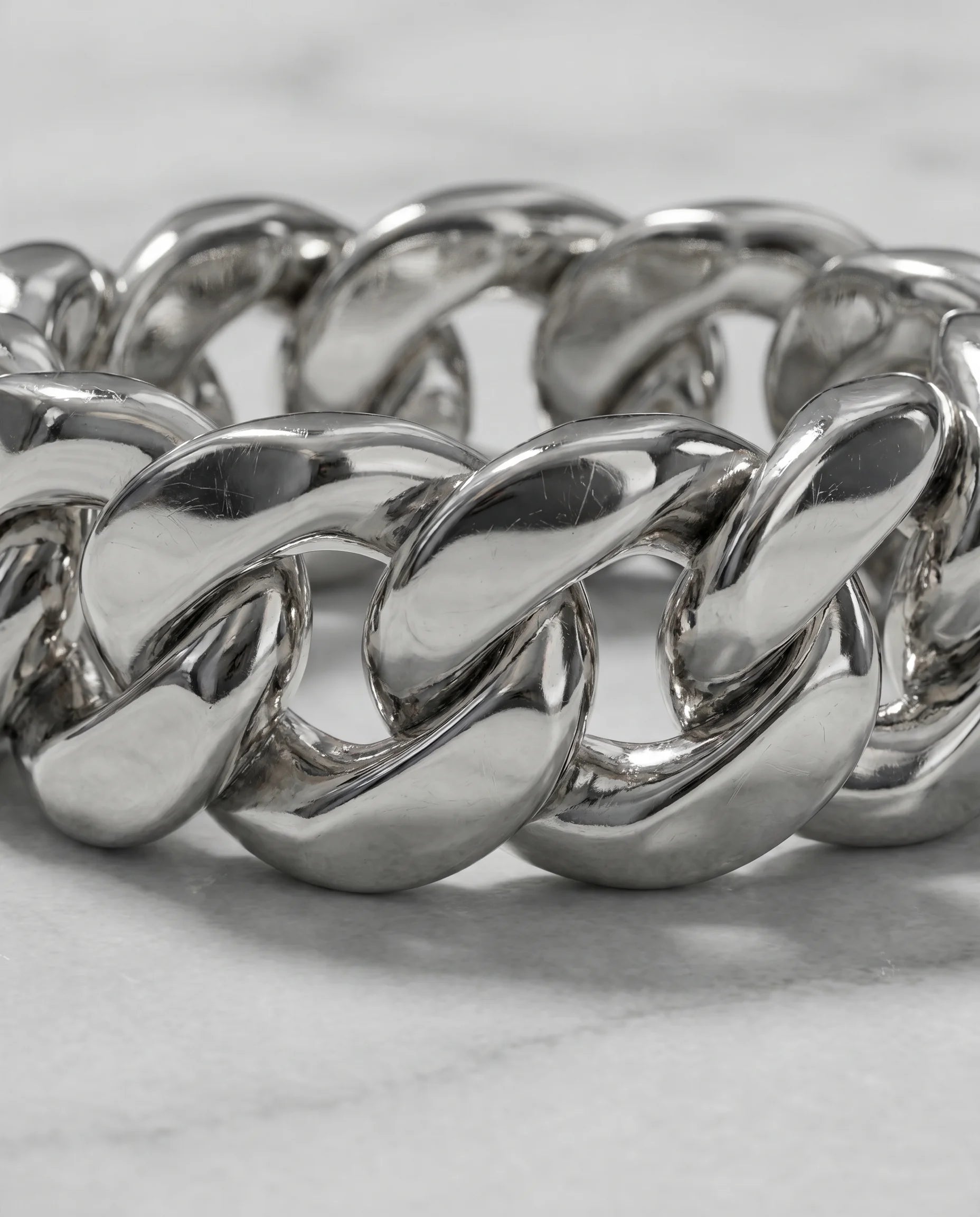 CLEAN CUBAN RING - WHITE GOLD