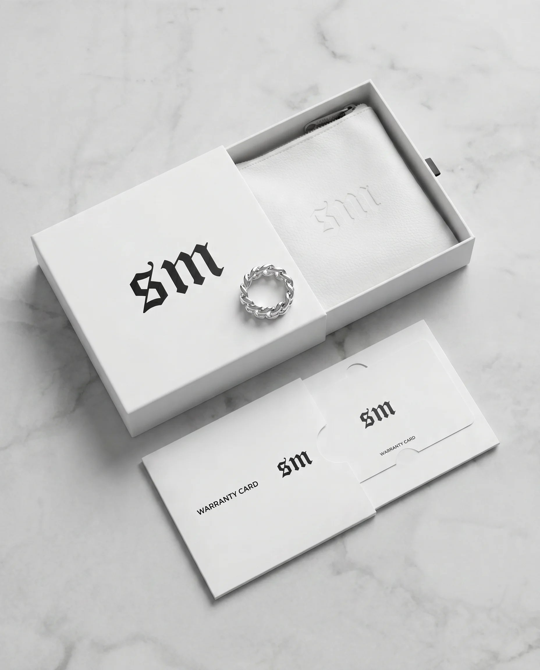CLEAN CUBAN RING - WHITE GOLD