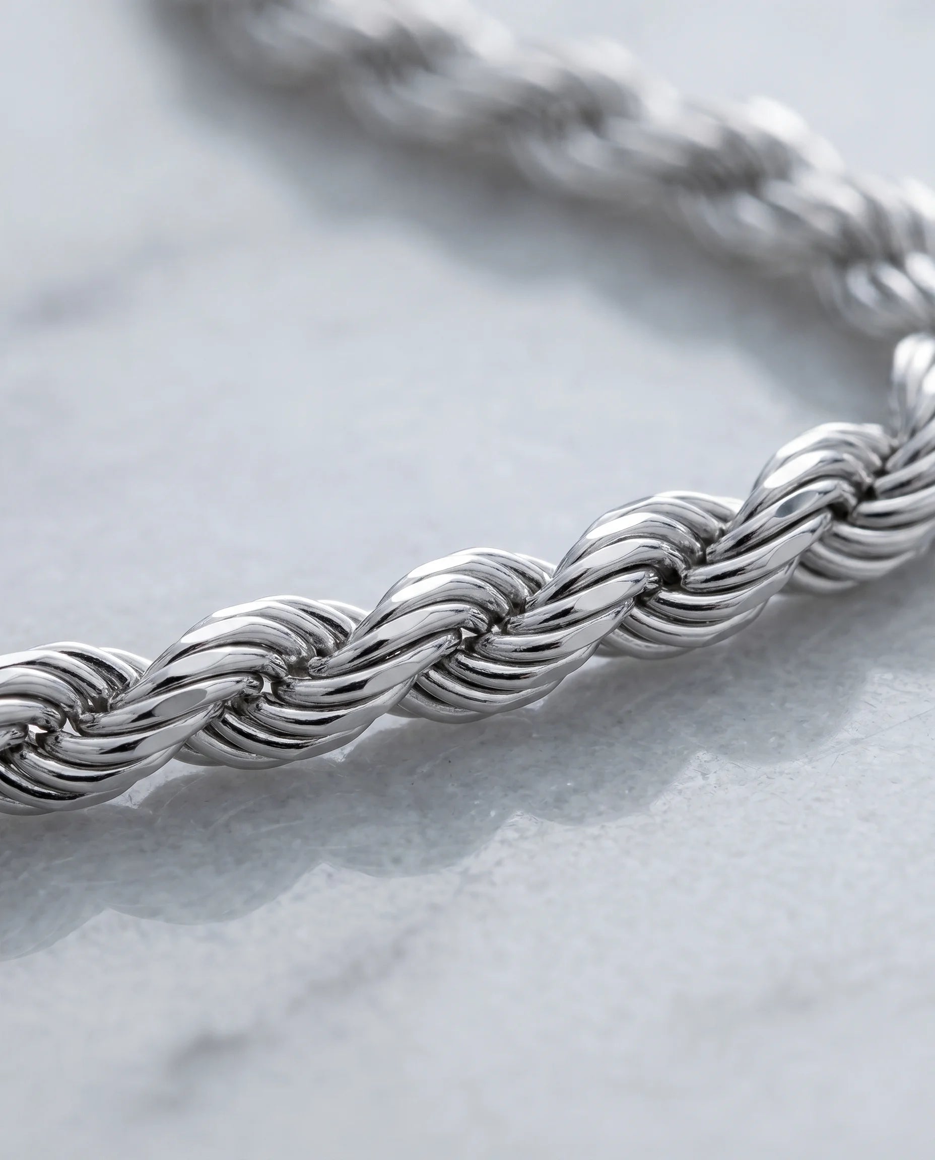 4MM ROPE BRACELET - WHITE GOLD