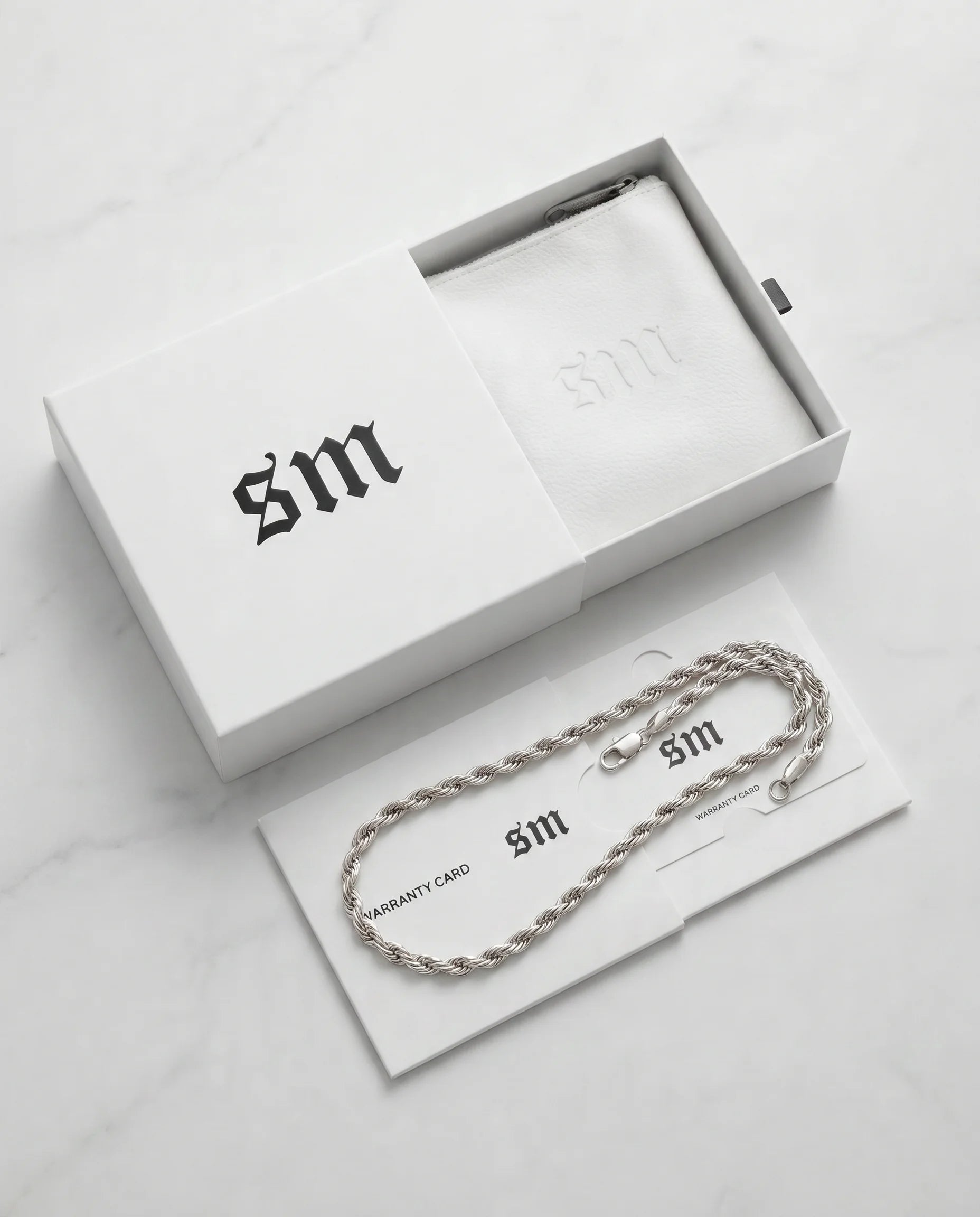 3MM ROPE CHAIN - WHITE GOLD