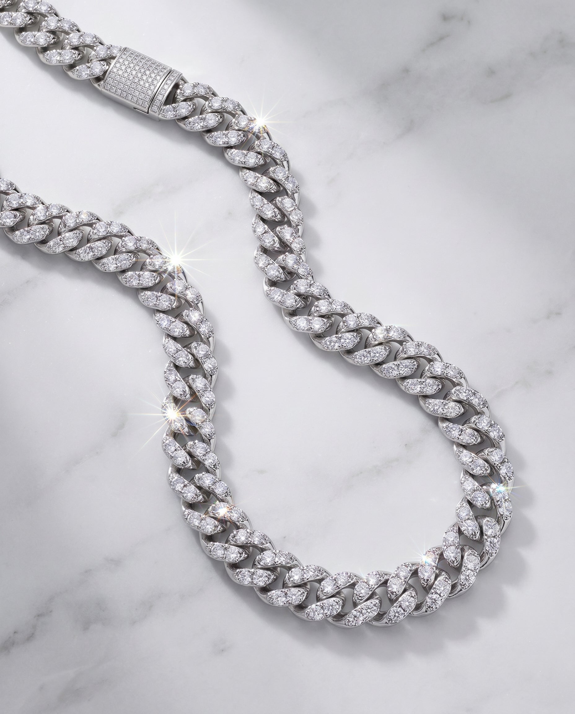 14MM CUBAN CHAIN - WHITE GOLD