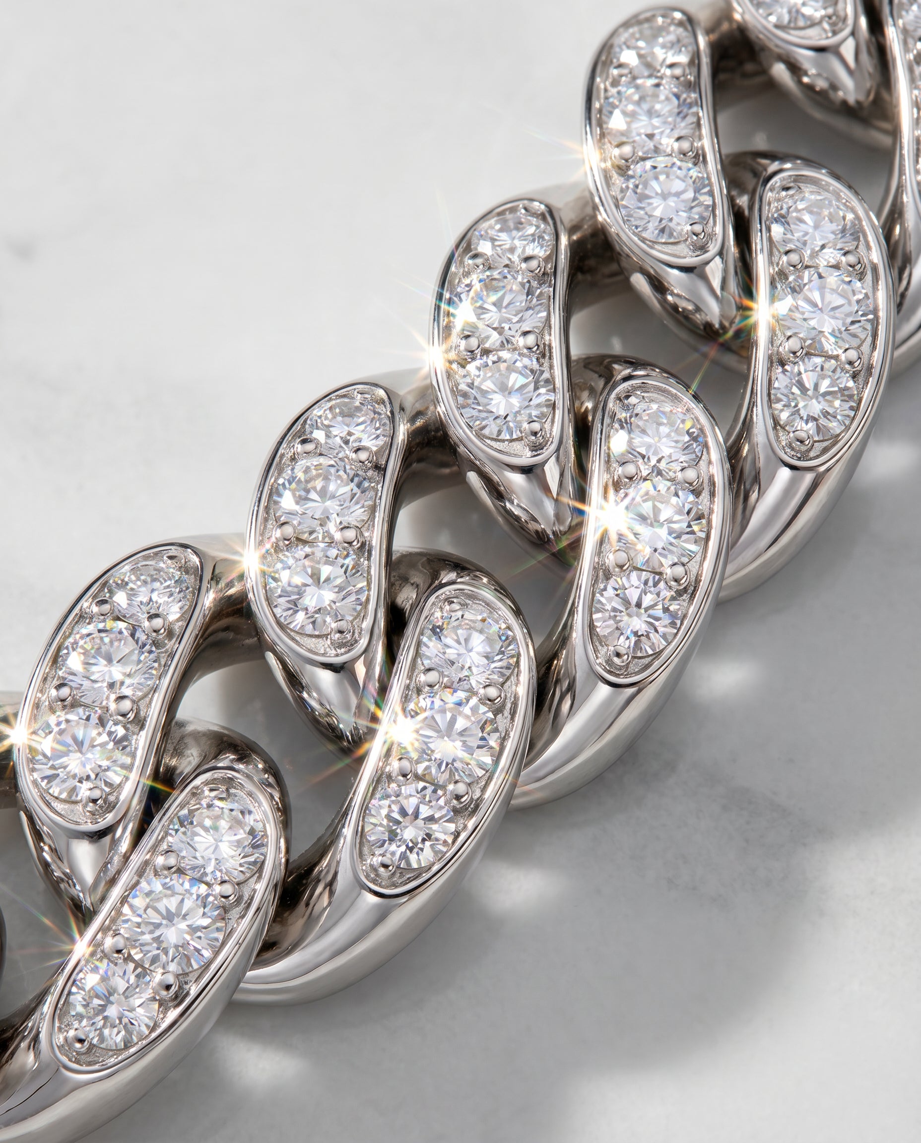 14MM CUBAN CHAIN - WHITE GOLD