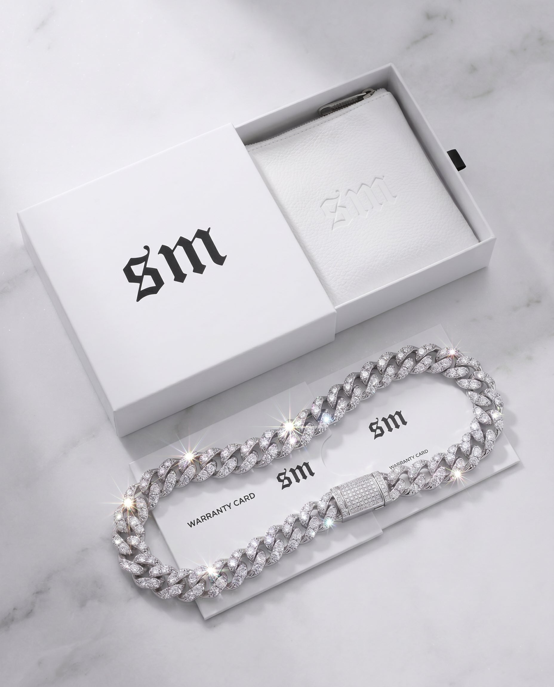 14MM CUBAN CHAIN - WHITE GOLD