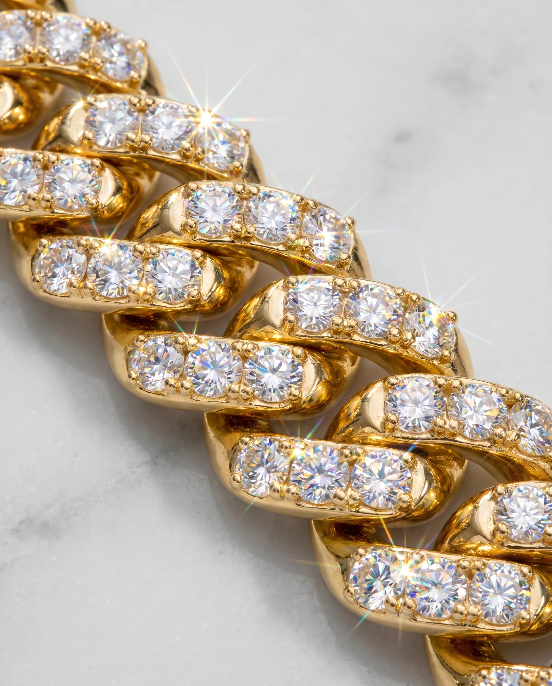 14MM CUBAN PRONG CHAIN - 18K GOLD