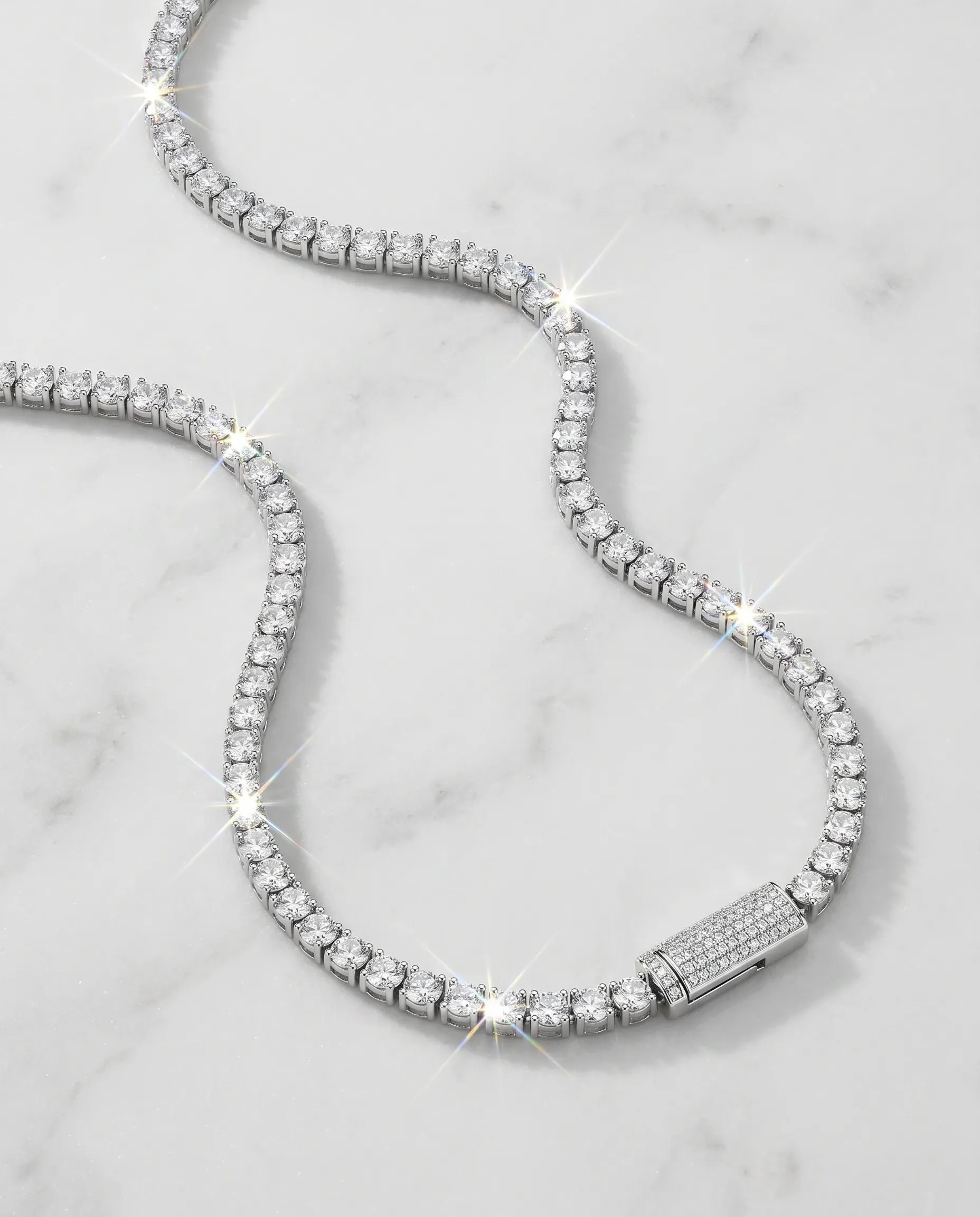 3MM TENNIS CHAIN - WHITE GOLD