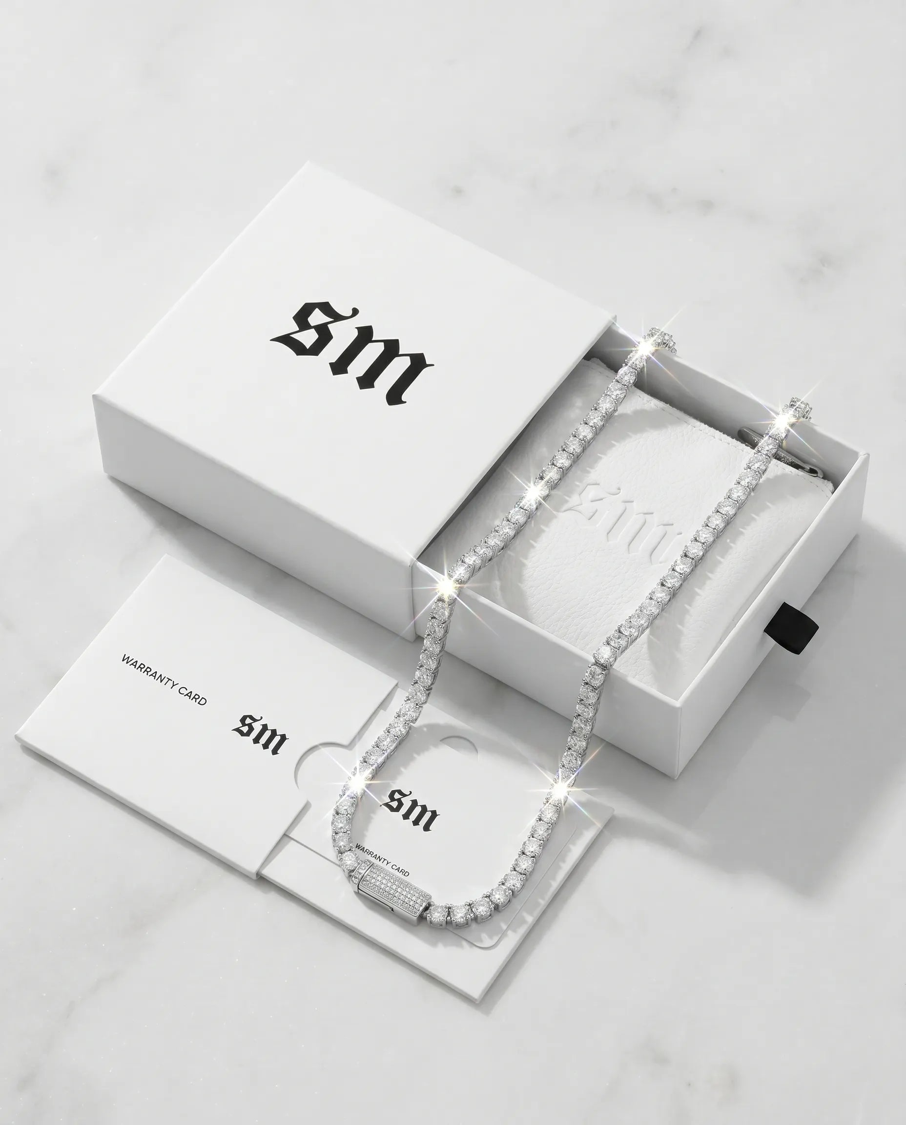 3MM TENNIS CHAIN - WHITE GOLD