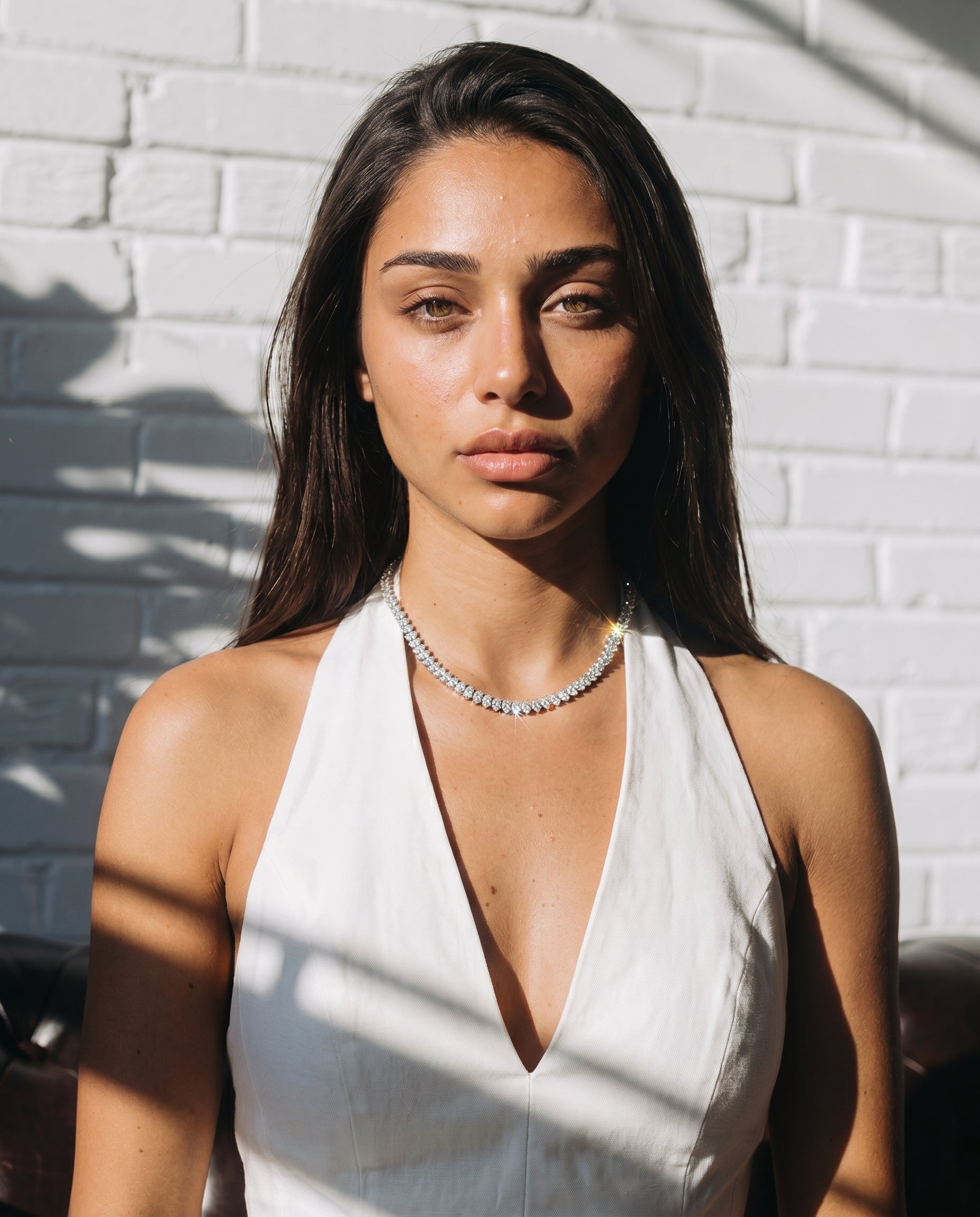 7MM HEART CUT CLUSTER TENNIS CHAIN - WHITE GOLD