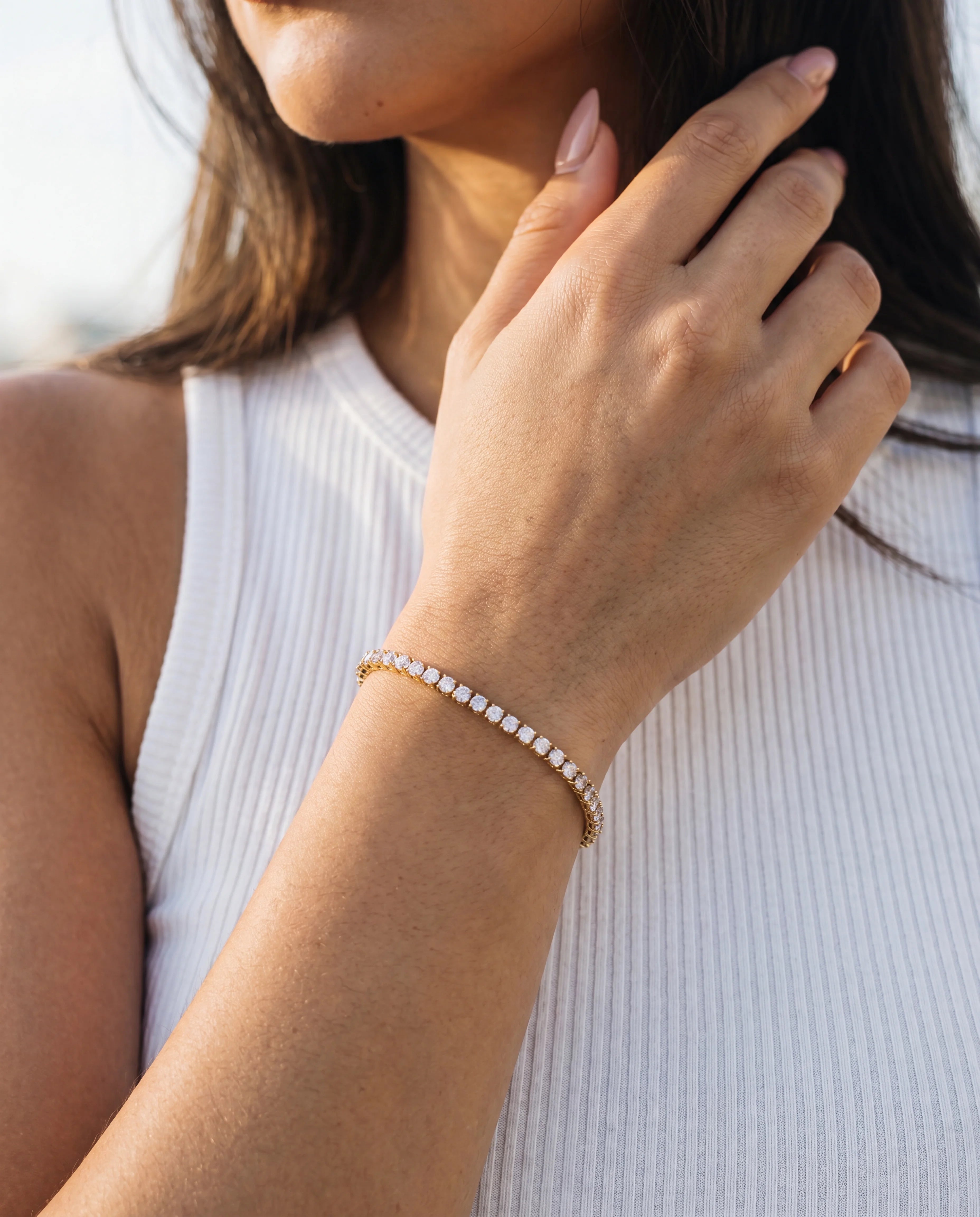 3MM TENNIS BRACELET - 18K GOLD