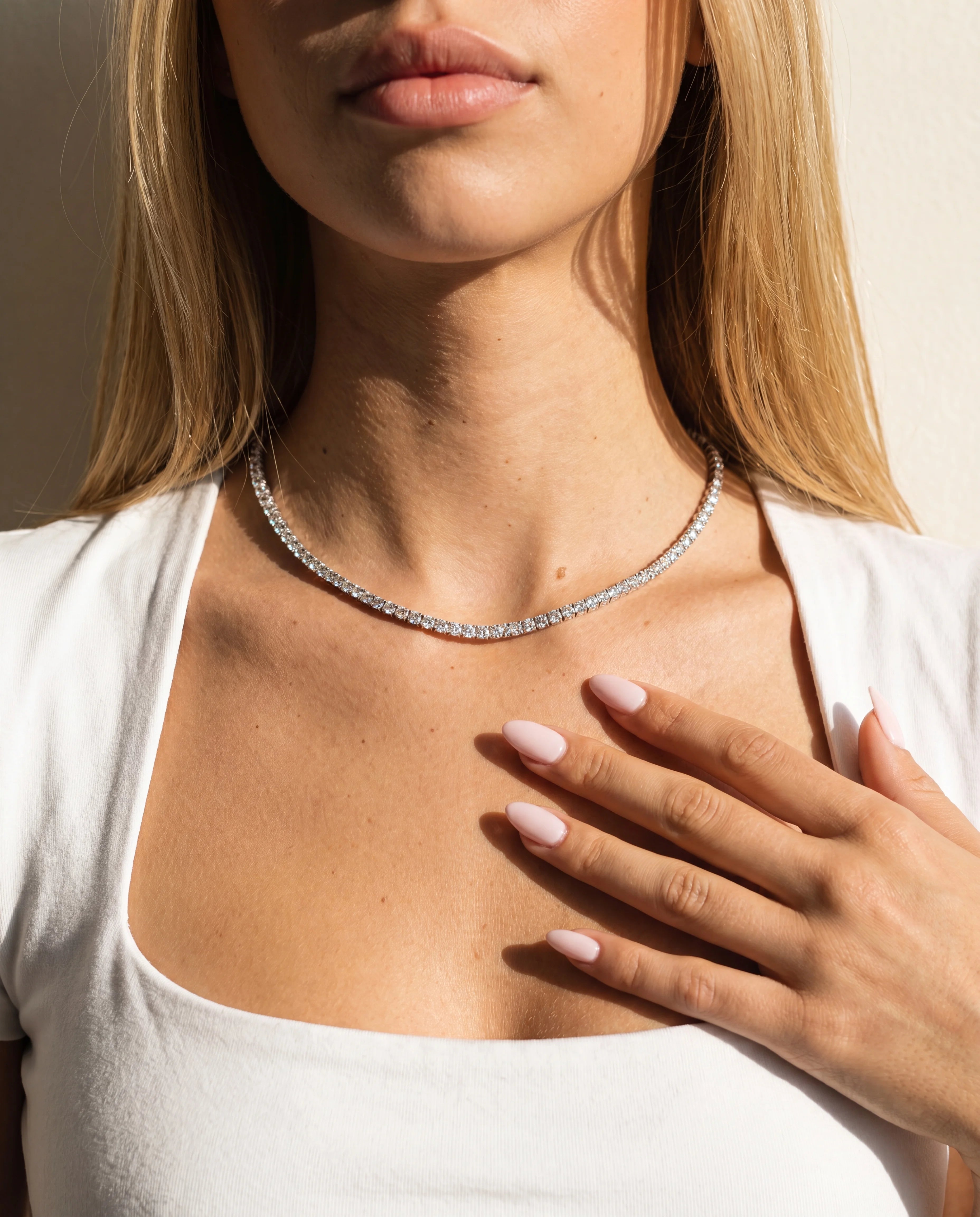 3MM TENNIS CHAIN - WHITE GOLD