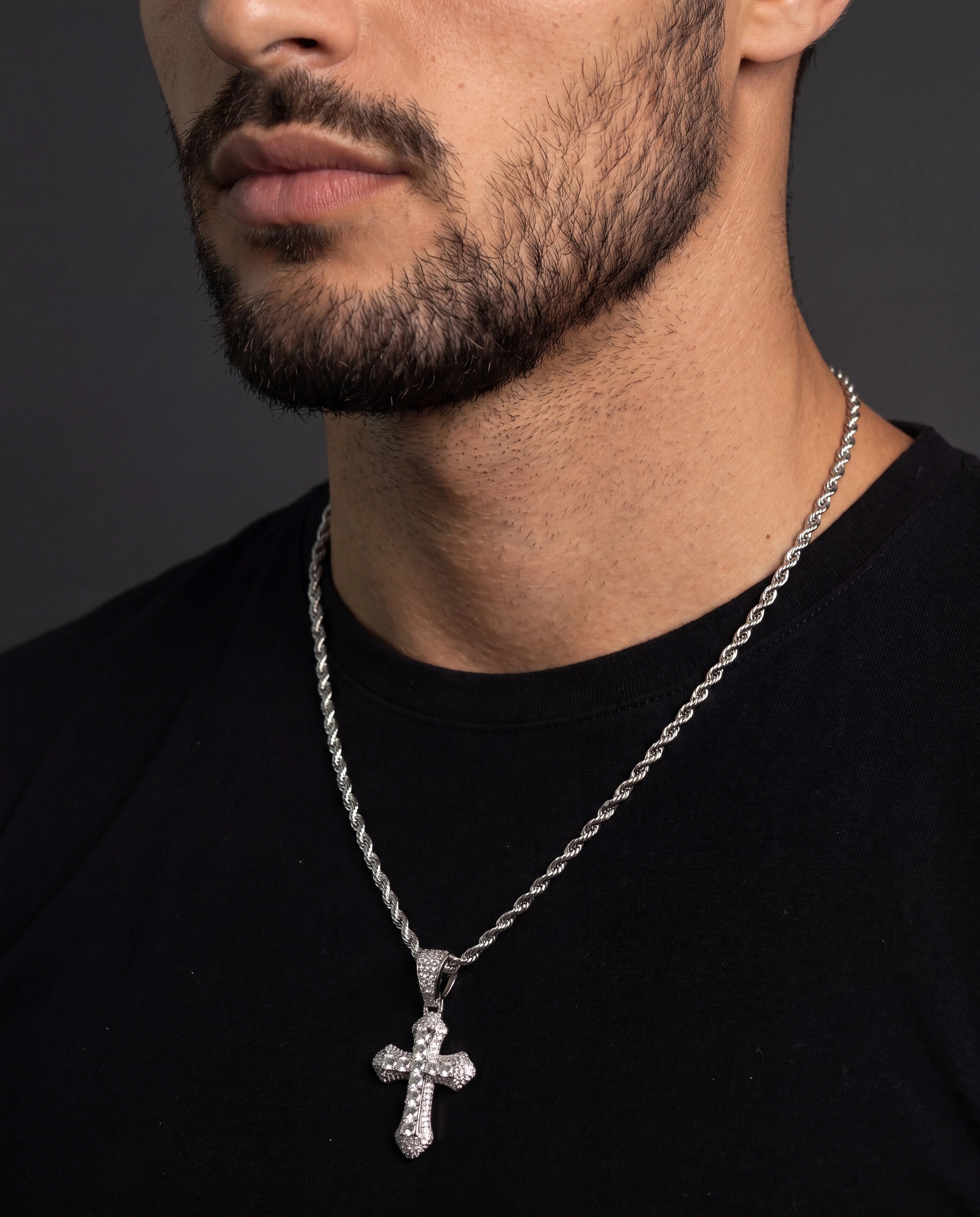 CROSS PENDANT - WHITE GOLD