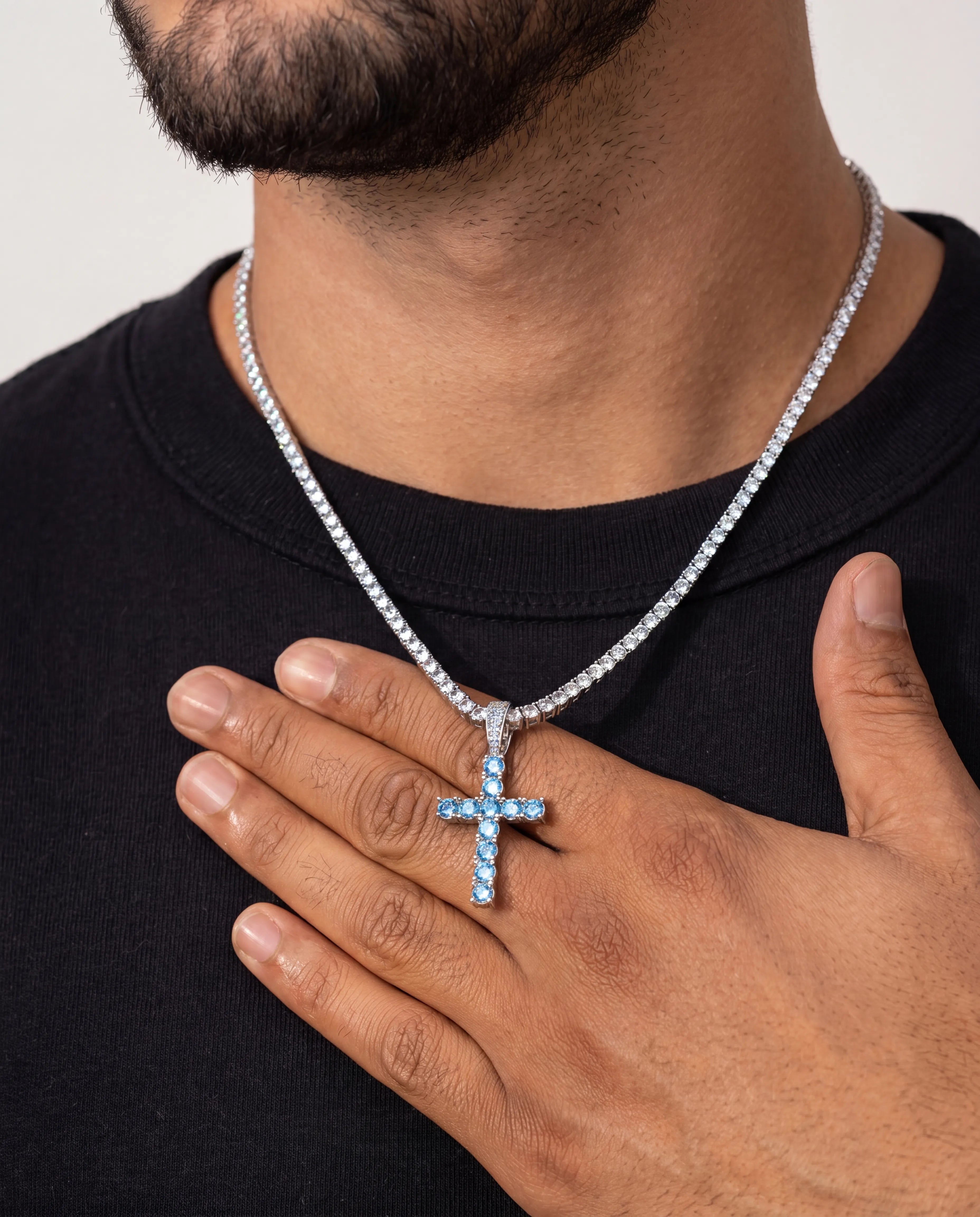 CROSS PIECE PENDANT - BLUE