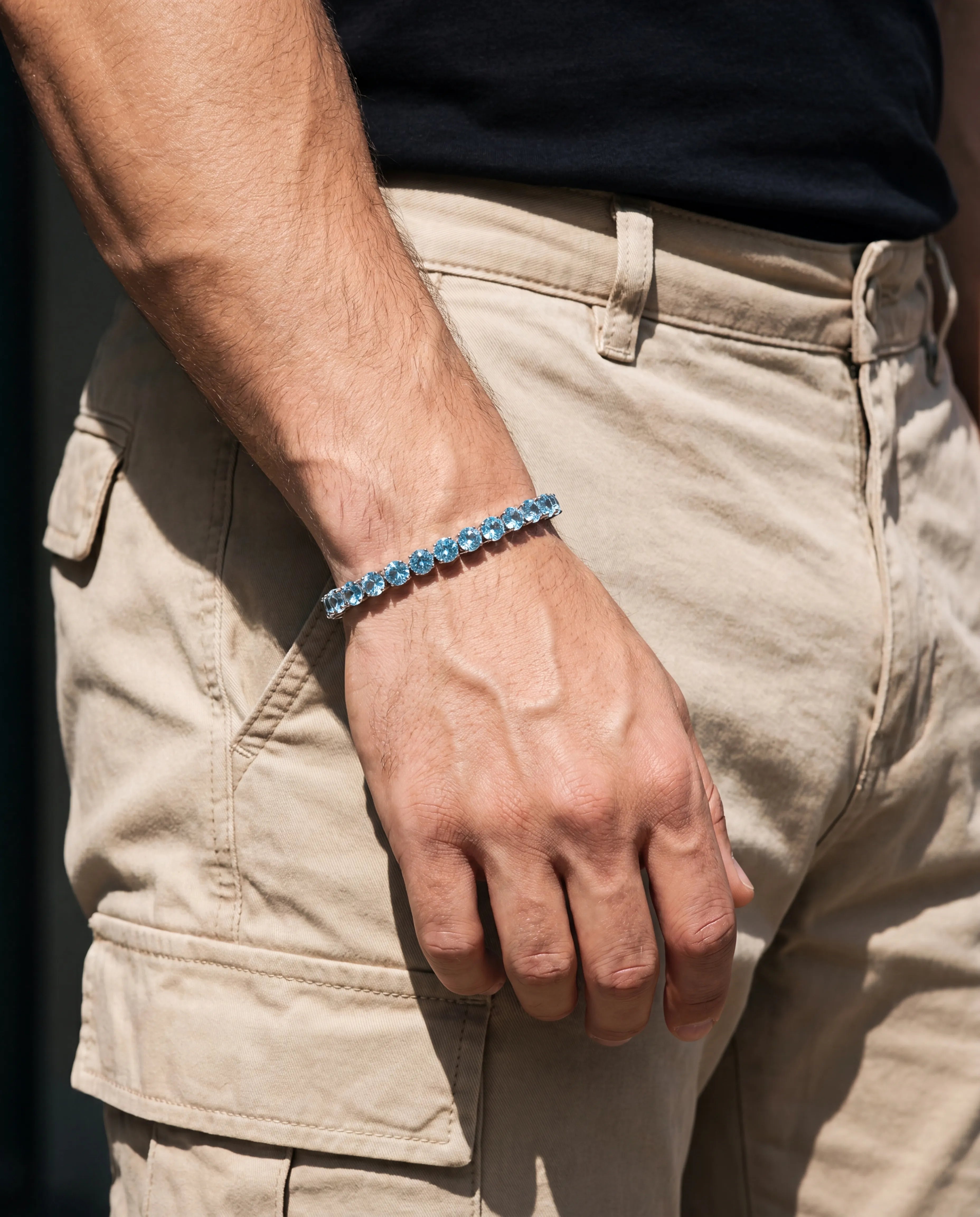5MM TENNIS BRACELET - SKY BLUE