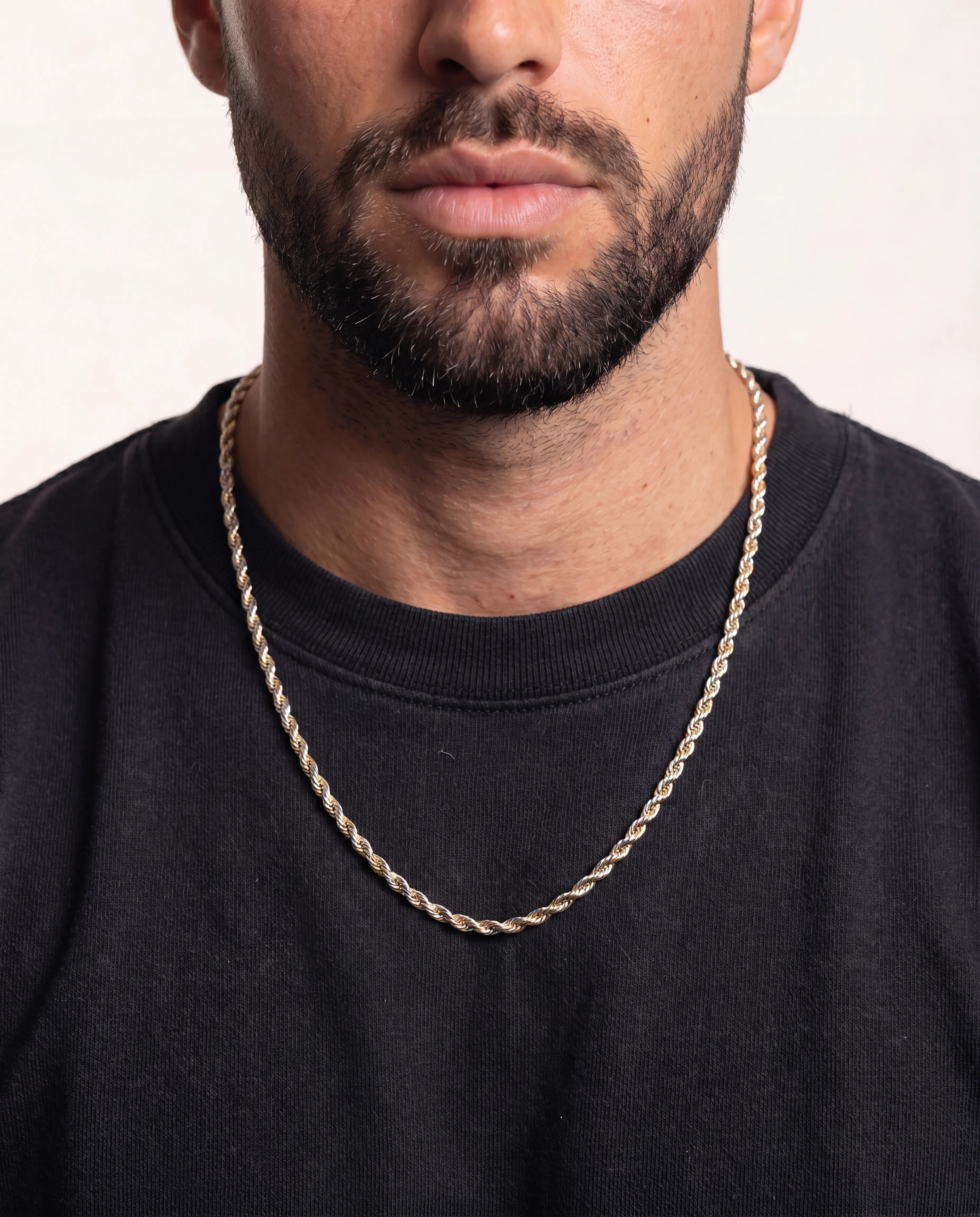 3MM ROPE CHAIN - TWO TONE