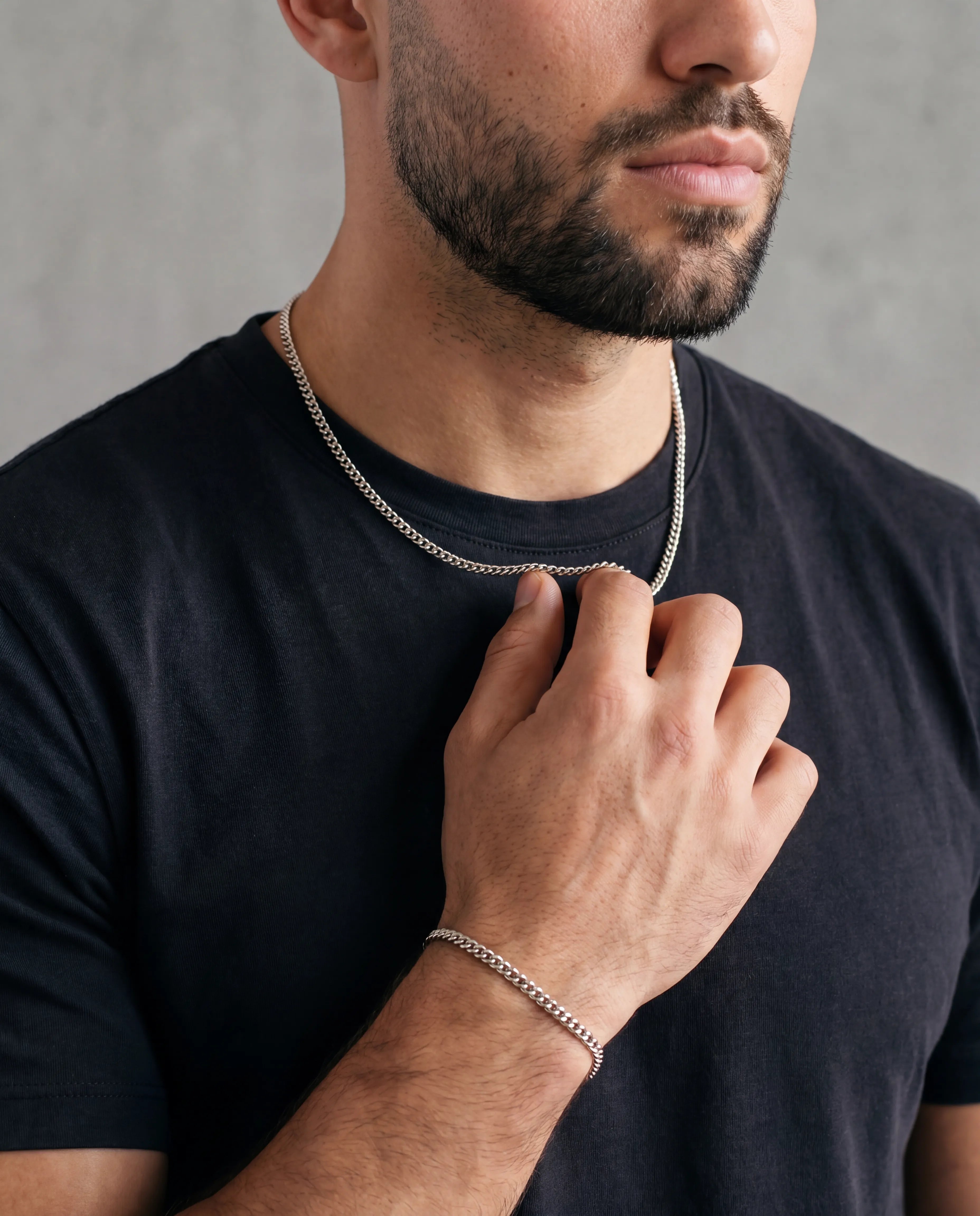 3MM CLEAN CUBAN CHAIN - WHITE GOLD