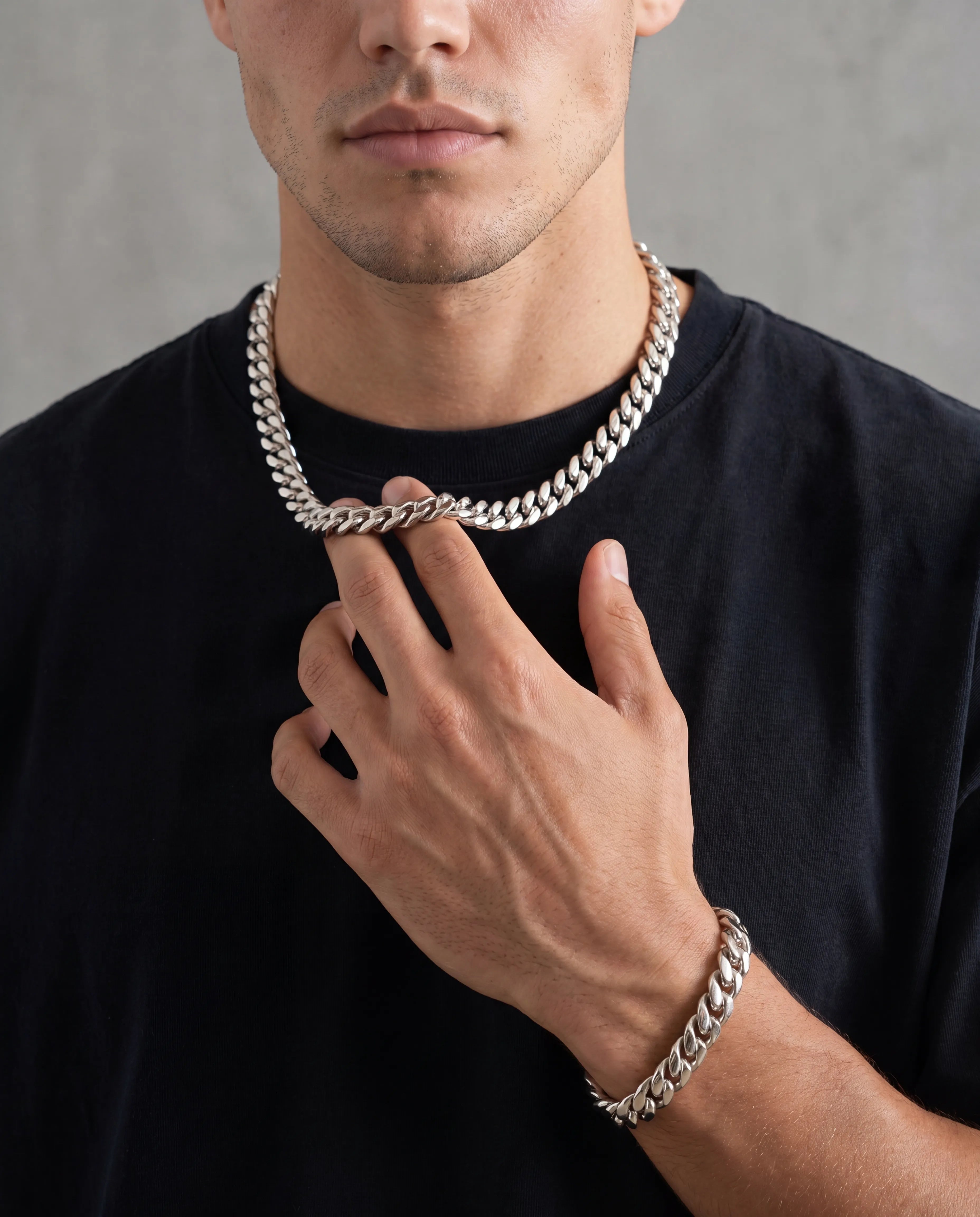 12MM CLEAN CUBAN CHAIN - WHITE GOLD
