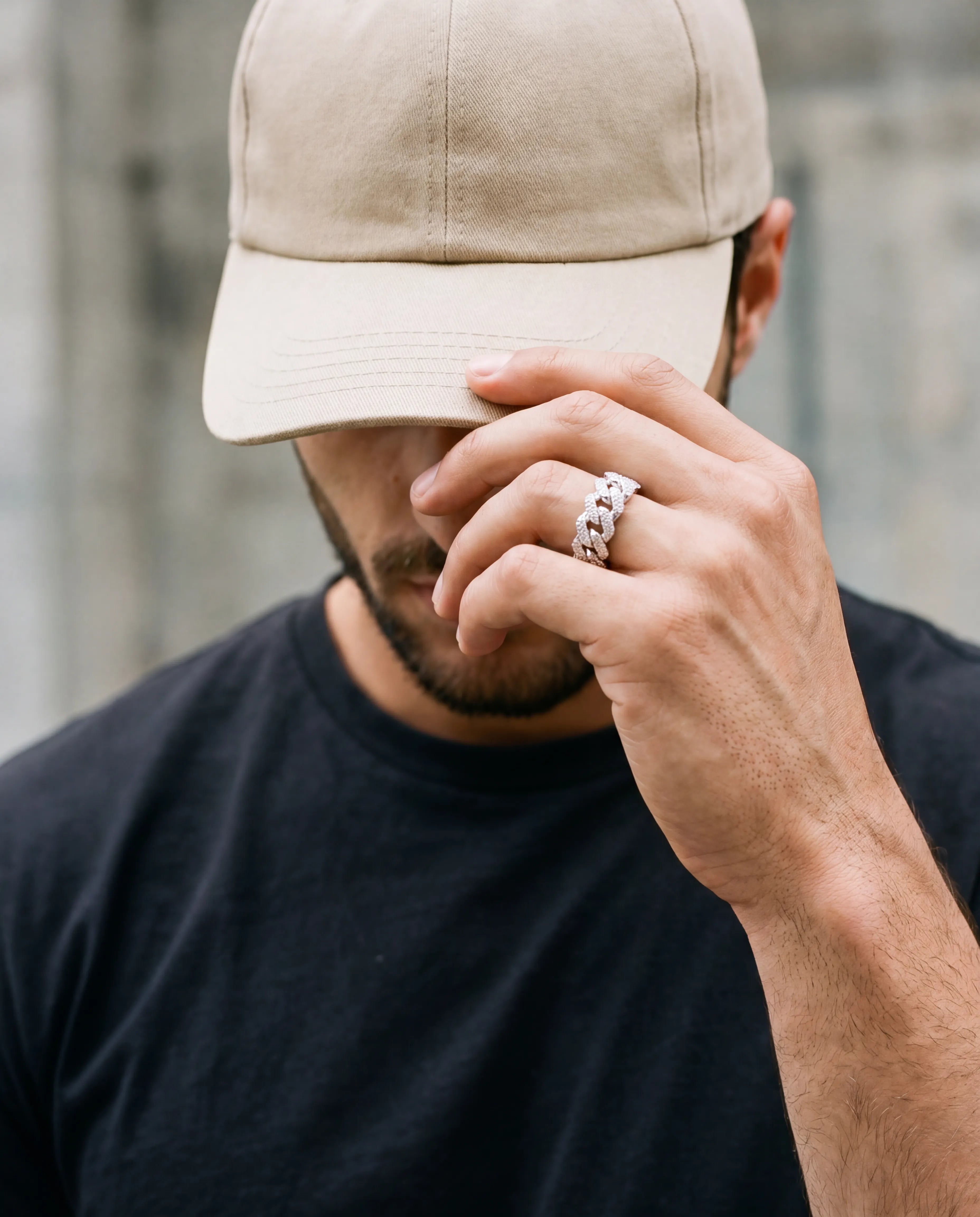 PRONG CUBAN RING - 18K GOLD