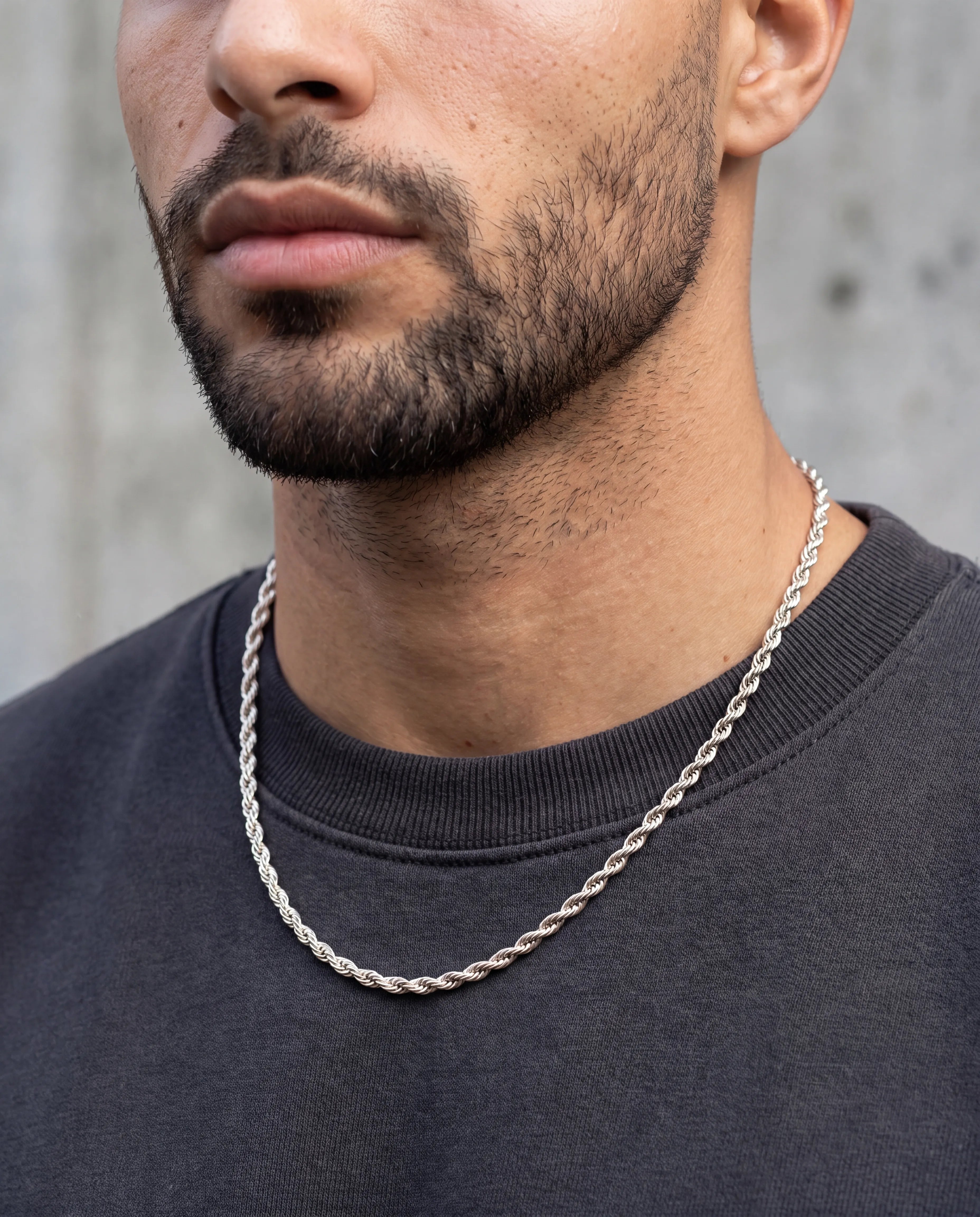 3MM ROPE CHAIN - WHITE GOLD