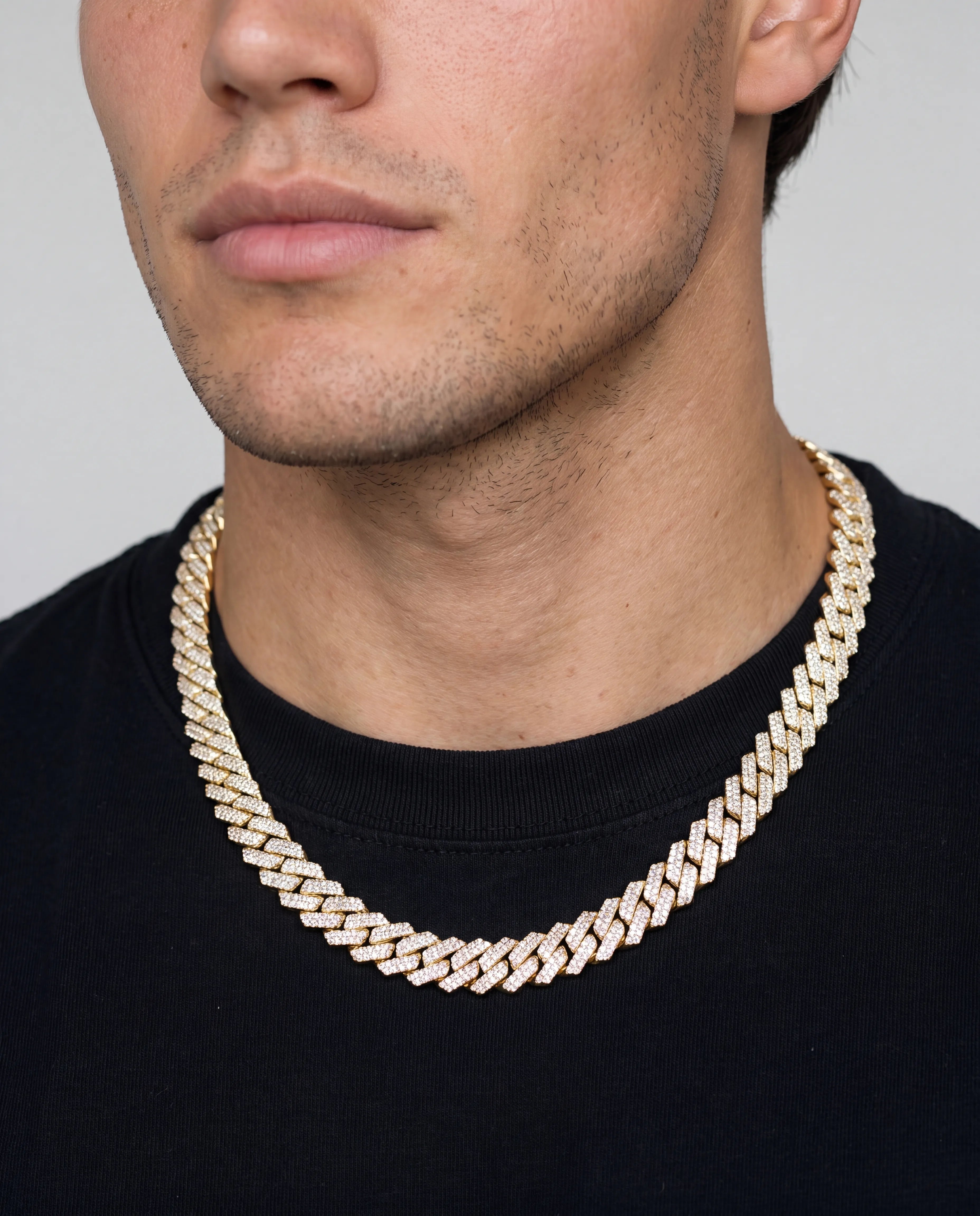 14MM CUBAN PRONG CHAIN - 18K GOLD