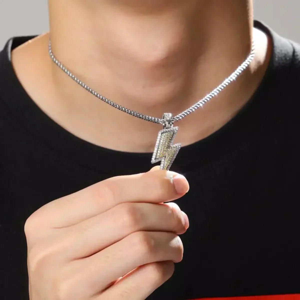 LIGHTNING BOLT PENDANT - WHITE GOLD - SANTMEZ®
