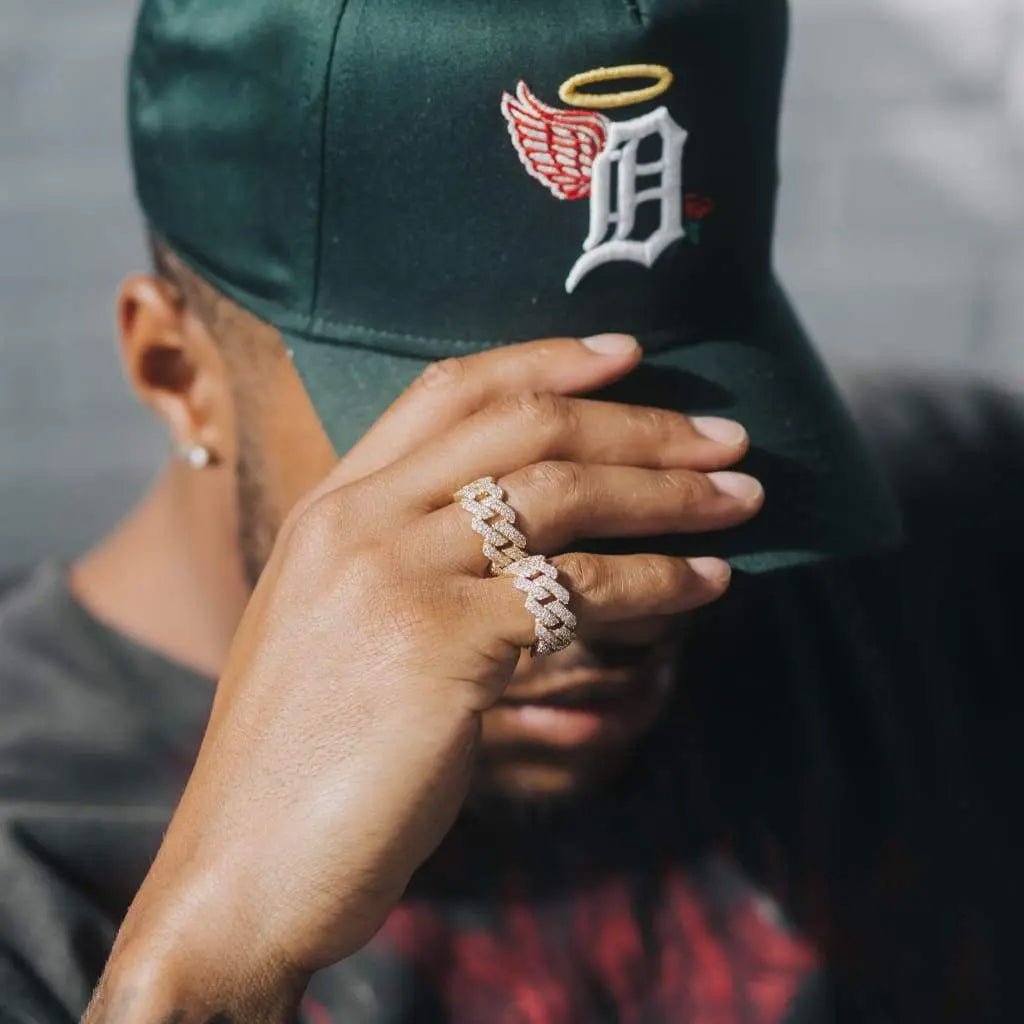PRONG CUBAN RING - 18K GOLD - SANTMEZ®